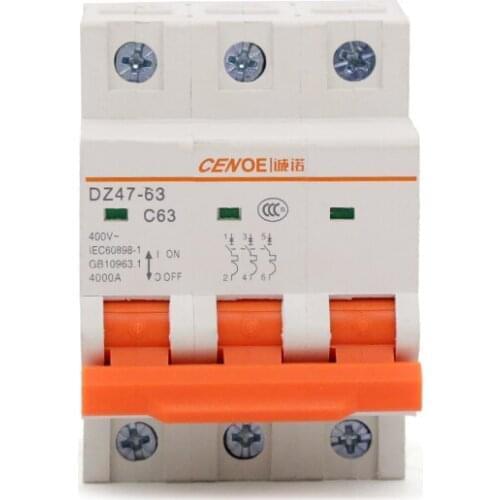 2021 beautiful 440VAC DZ47 mini circuit breaker MCB 16A 20A 25A 32A 40A 50A 63A for office building and residential lighting