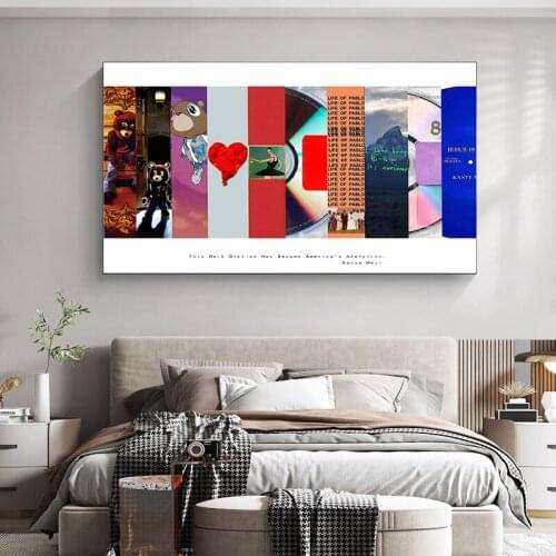 Simple dance art singing music lovely cartoon bear letters family life art poster murals print decorative paintings on the wall