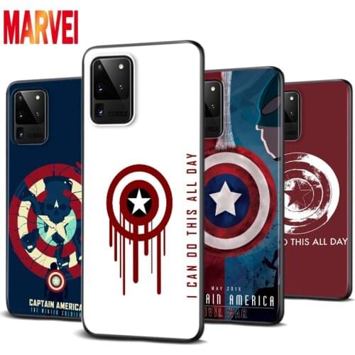 Captain America Shield Shockproof Soft Cover for Samsung Galaxy S21 S20 FE Ultra Lite S10 5G S10E S9 S8 Plus Black Phone Case