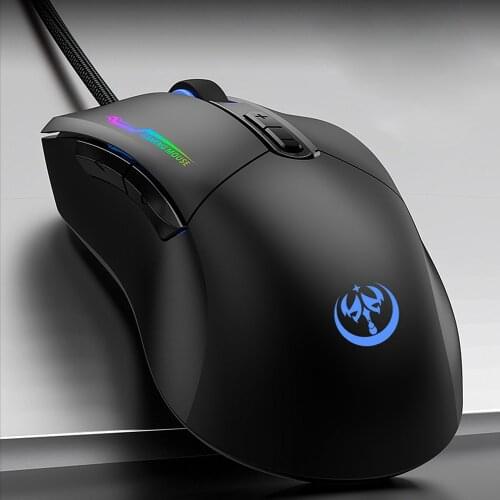 Wired Gaming Mouse 3200DPI Ergonomic Mouse 4 Adjustable DPI Levels 7 Programmable Buttons 6-color Breathing Light Gaming Mouse