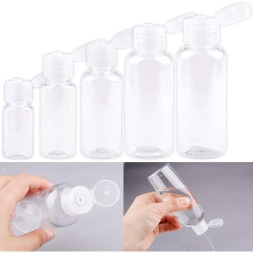 10Pcs Empty Plastic Bottle Free Squeeze Containers Refillable Cosmetic Shampoo Bottles with Flip Cap Clear Lotion Travel Bottle