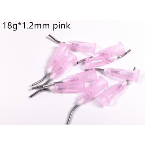 200~5000Pis Pink Dental Pre Bent Flow Dispensing Tips Flowable Needle Delivery Tip Etching Gel Irrigation Composite 18 Gauge