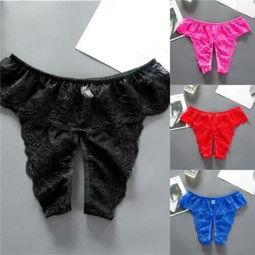 Sexy Open Crotch Panties Plus Size Womens Sexy Lingeries Female Crotchless Underwear High Quality Ladys Lace Briefs