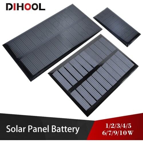 Solar Panel 5v 6v 9v 12v 18v Photovoltaic Panel Epoxy Solar Cell 1w 2w 3w 5w 6w 7w 9w 10w Battery Charger For Mini Solar System