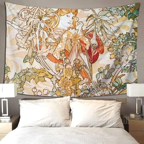 Medieval Tapestry Art New Style Ladies Flower Art Home Decor
