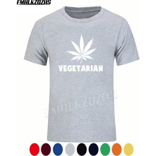Vegan Vegetarian Weed Gift T Shirt For Men Women Animal Lover Statement T-Shirt Green Hemp Leaves Short Sleeve Funny Tshirt H154