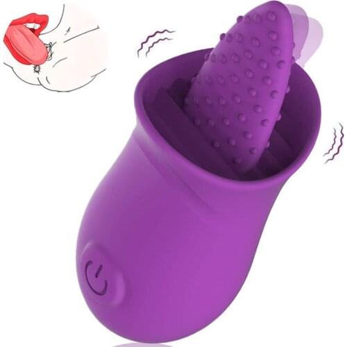 Clitoral Tongue Vibrator With 10 Strong Vibration Modes,Mini Licking Clitoris Stimulator Nipple Anus Massager Rechargeable Adult