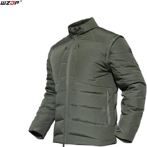 WZJP High Quality Winter Man 2-in-1 Down Jacket & Men Coats 90% Duck Down Keeping Warm Slim Stand-Collar Waterproof Hiking Coat