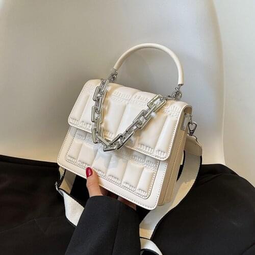 Stone Pattern Small PU Leather Crossbody Totes for Women 2021 Summer Fashion Branded Luxury Chain Shoulder Bag Handbags