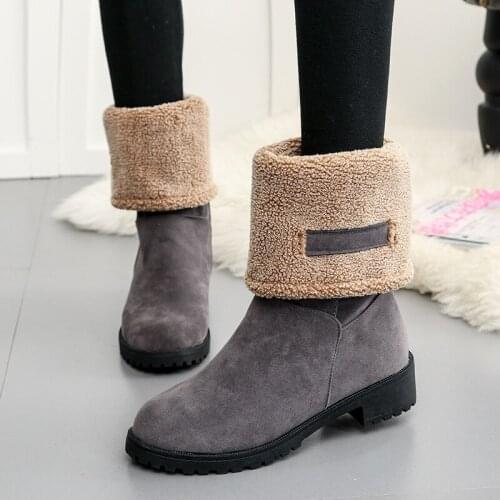 Female Winter Shoes Woman Fashion Leather Fur Warm Snow Boots Woman High Heels Comfortable Ankle Boots Ladies shoes Free Shippin