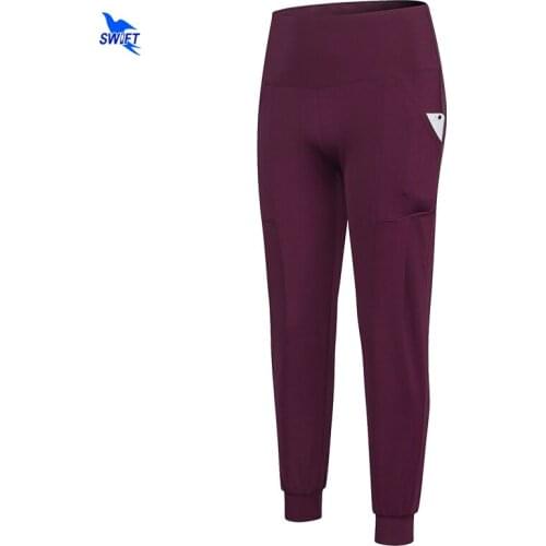 Customize Logo Women Stretch Yoga Pants Solid High Waist Running Leggings Quick Dry Dancing Fitness Sports Slim Fit Trousers