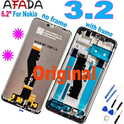 6.2'' For Nokia 3.2 TA-1156 TA-1159 TA-1164 LCD Display Touch Screen Digitizer Assembly with Frame Replacement for Nokia 3.2 LCD