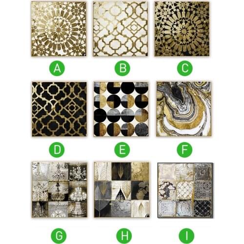 Golden Abstract Modern Geometric Pattern Lines Canvas Painting Picture Home Decor Wall Art Canvas Poster Print Room Wall Picture