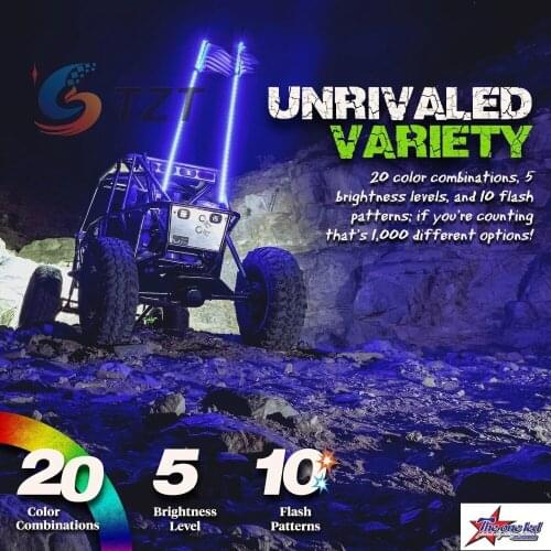 1PC 3FT Color LED Whip 360degree Wrapped+Quick Release Base Remote Control for Aces Racing Buggy ATV/UTV