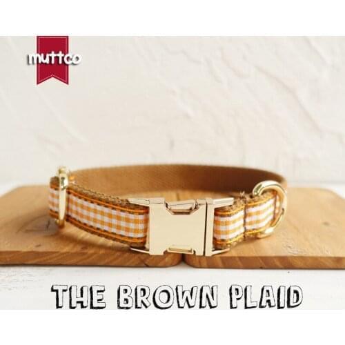 10pcs/lot MUTTCO wholesale England style collar THE BROWN PLAID dog collar 5 sizes UDC013J