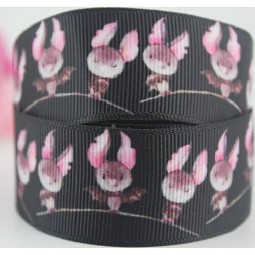 16MM bats Halloween ribbon for kids hair bows party decor webbing halloween wreaths fabric band 25/50 yards
