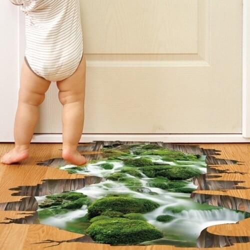 3D Lotus Floor/Wall Sticker Removable Mural Decals Vinyl Art Living Room Decor