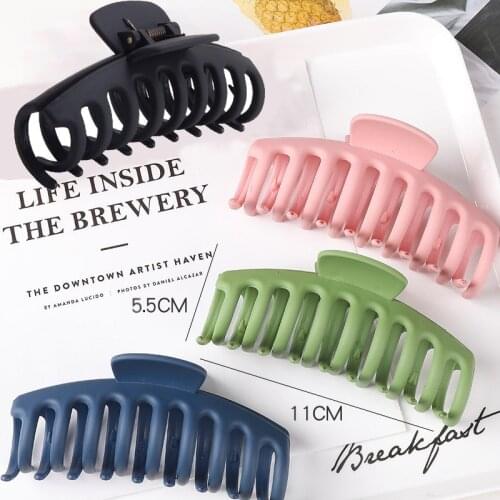 4Pc Solid Big Hair Claws Elegant Frosted Acrylic Hair Clips Hairpins Barrette Headwear for Women Girls Hair Accessories