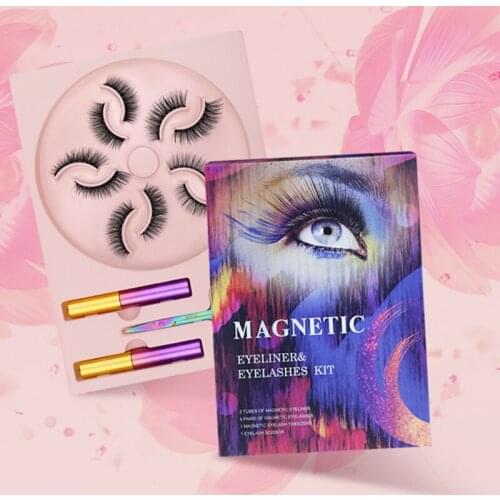 5 Pairs Of Magnet Eyelashes Ten Magnetic Absorption False Eyelashes Set Wholesale In Stock Magnetic Eyelashes TSLM1
