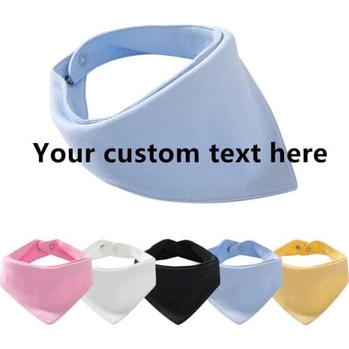 5pcs/lots Five Colors Hight Quality Cotton Personalized Baby Bibs Letter Print Baby Shower Gifts Infant Feeding Accessory