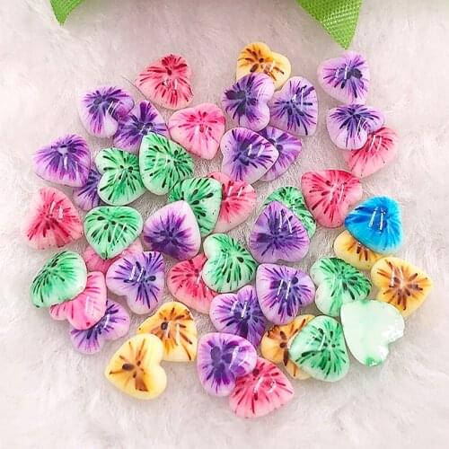 50pcs 10mm AB Heart Resin Rhinestone Scrapbook Wedding DIY Crafts