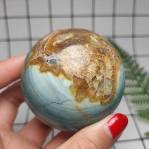 6-7cm Natural sky basket ballQuartz Sphere Healing Minerals Meditation Healing Reiki Stone Natural Quartz Crystal