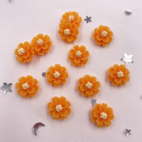 New 60pcs Resin 13mm Colorful 3D Flower Flatback Stone Scrapbook Wedding DIY Ornaments Applique Crafts SG4213