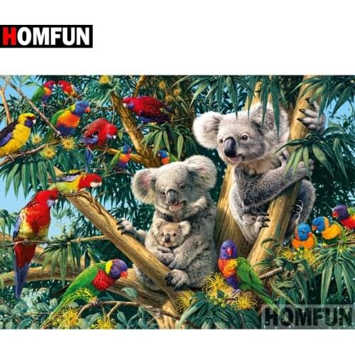 HOMFUN Full Square/Round Drill 5D DIY Diamond Painting "Koala bird" Embroidery Cross Stitch 5D Home Decor Gift A00717