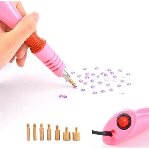 Fast Heated!Best Hotfix Rhinestone Applicator! Purple/Pink Iron-on Hot Fix Wand Heat-fix Tool Super tool and Rhinestones crystal