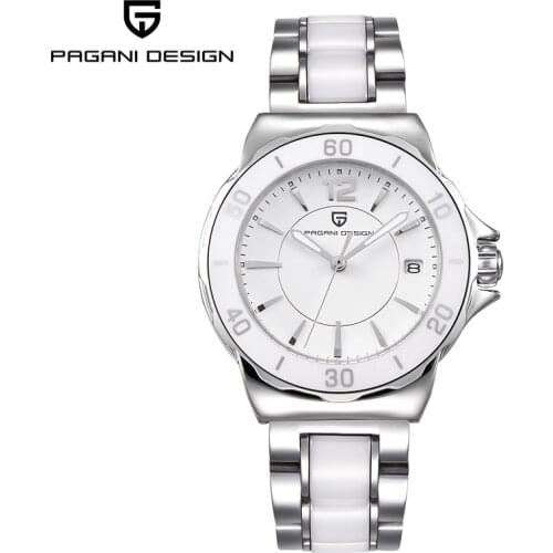 PAGANI DESIGN Brand Fashion Ladies Wristwatch Stainless Steel Ceramic Luxury Quartz Watch 30M Waterproof Luminous Automatic Date