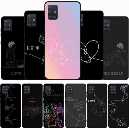 Love Yourself Art Black Soft Phone Case For Samsung M21 M31S M41 M51 M10 M20 M30S M40 A7 A8 A9 2018 A12 A80 A90 A81 A91