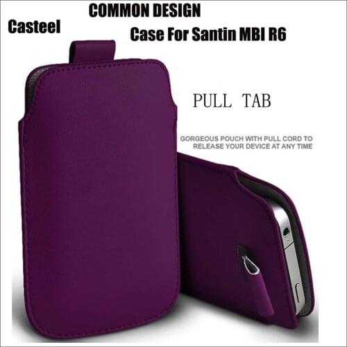 Casteel PU Leather Case For Santin MBI R6 db D7 S6 N1 N1 MAX Pull Tab Sleeve Pouch Bag Case Cover
