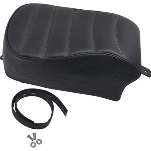 Black Leather Motorcycle Rear Passenger Pad Seat Cushion Pillion For Harley Sportster Iron 883 XL883N 2016-2019