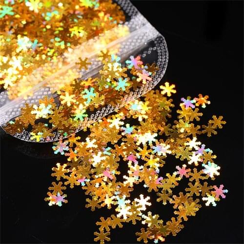 DIY Design Nails Decorations Snowflake Sequins Ultrathin Laser Colorful Holographics Flakes Paillette Nail Art Christmas Gift