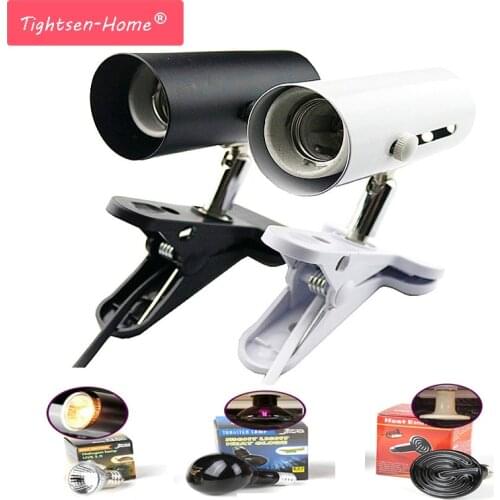 E27 Metal Habitat UVA+UVB Fish Tank Heating Reptile Light Clamp Bulb Clip Pet Stand With Switch Fixture Lamp Holder Base Turtle