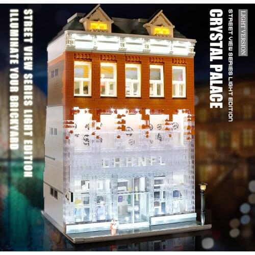 DHL Mould King 16021 3770Pcs Street Toy MOC Crystal Palace Model Assembly Building Blocks Bricks Kids Christmas Gift 15003 15004
