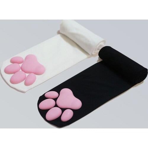 2021 Over Knee Kawaii 3D Cat Pad Kitty Paw Socks Girl Lolita Cosplay Velvet Leggings Thigh High Long Stockings Cat Claw Socks