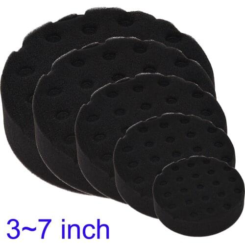 3/4/5/6/7 Inches Sponge Car Polisher Waxing Pads Buffing Black Foam Finishing Pads For Car Cleaning Tools