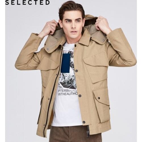 SELECTED New Hooded Multiple-pockets Outwear Mens Functional Casual Jacket R|4201OM519