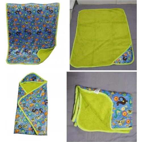 Baby Short Plush Infant Swaddle Newborn Envelope Stroller Soft Winter Blankets 75x105cm For Travel Outdoor