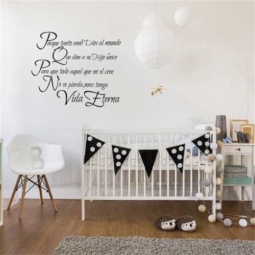 Spanish Letters Wall Decal Christian Religion Bible Quotes Wall Stickers For Bedroom Living room Home Decor Vinyl RU4061