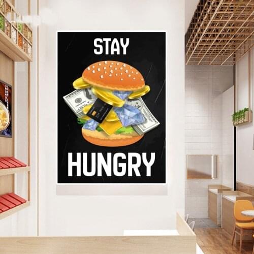 Hamburger Wall Art Printing Canvas Painting Oil Posters Photo for Gallery Stairs Porch House Home Living Room Decor Cuadros