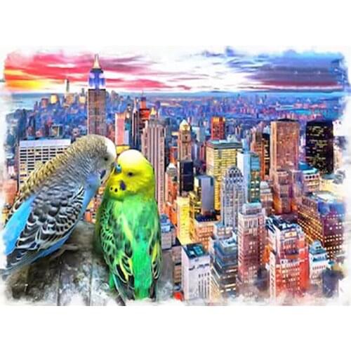 New arrival diamond painting Color City And Birds cross stitch diamond mosaic Crystal diamond Embroidery pattern DIY Needlework