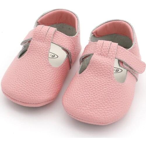 Genuine Leather first walker with T-Strap for Babies and Toddlers anti slip baby shoes for 0-24 month