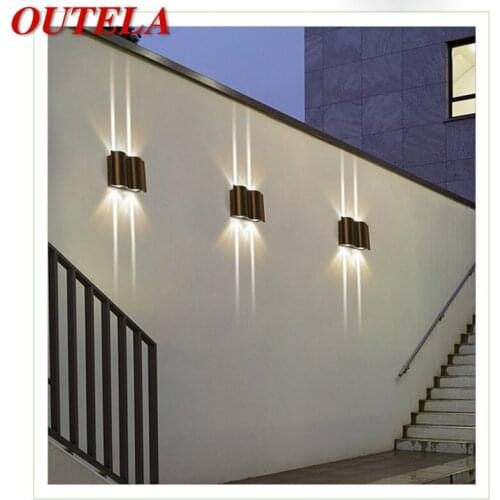 OUTELA Outdoor Sconce Light Aluminum LED Modern Patio Wall Lamp Waterproof Creative Decorative For Porch Balcony Corridor