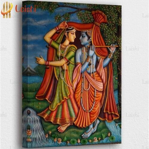 Full drill square round diamond painting Hindu Gods Sri Krishna Radha diamond rhinestones diamond embroidery cross stitch decor