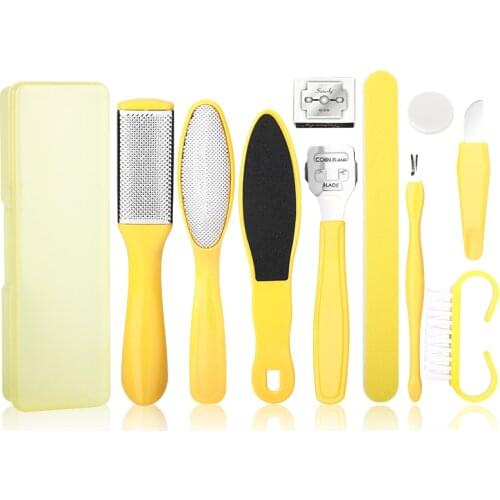 Professional 10pcs/set Pedicure Tool Foot Care File for Feet Heels Toe Cuticle Kit File Pedicure Set Beauty Pusher Remover Tool