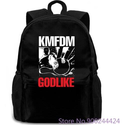 KMFDM Godlike Slim Fit Black 3D The New women men backpack laptop travel school adult student