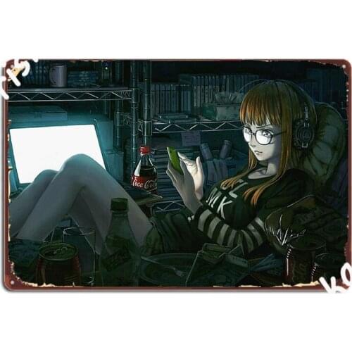 Sakura Futaba Persona 5 Metal Plaque Poster Wall Pub Kitchen Plaques Vintage Tin Sign Poster
