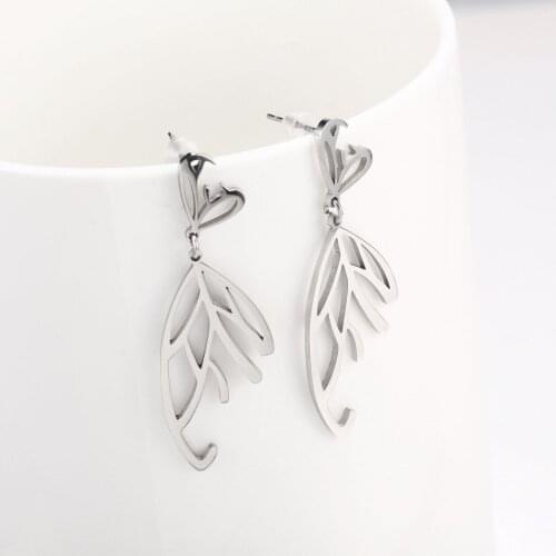 Stainless Steel Butterfly Earrings Gold Silver Trendy Sweet Dangle Earrings for Women Birthday Christmas Valentines Fashion Gift